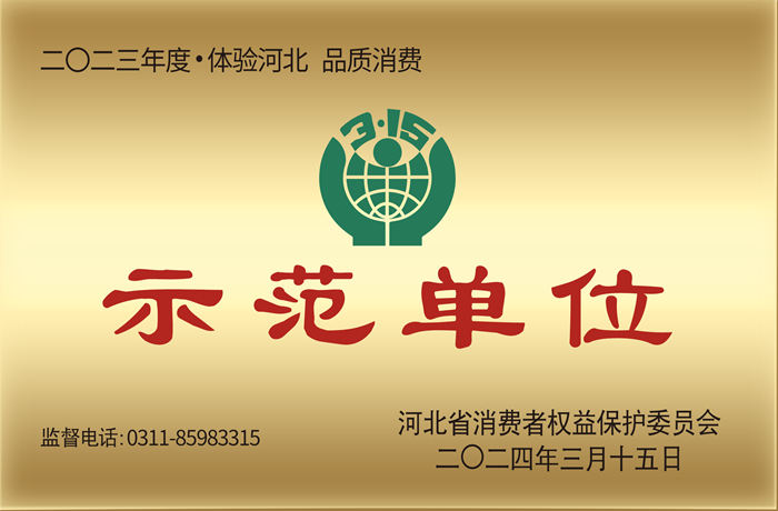 喜報！洛杉奇公司榮獲 二0二三年度·體驗河北 品質消費示范單位稱號